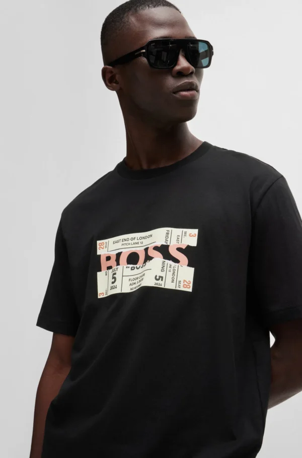 Cotton-jersey T-shirt with logo detail