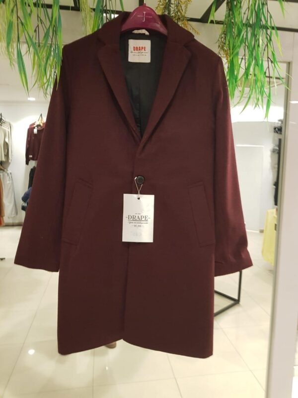 Drape Long Coat Red