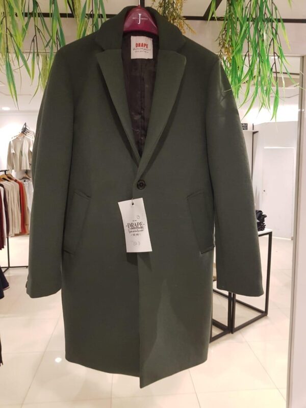 Drape Long Coat Green