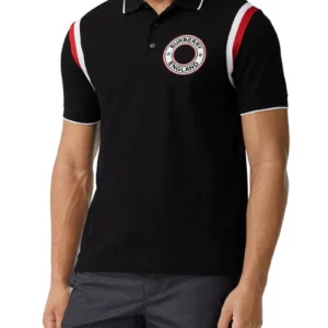 Men's Burberry SS21 Pattern Cotton Polo Shirt Black