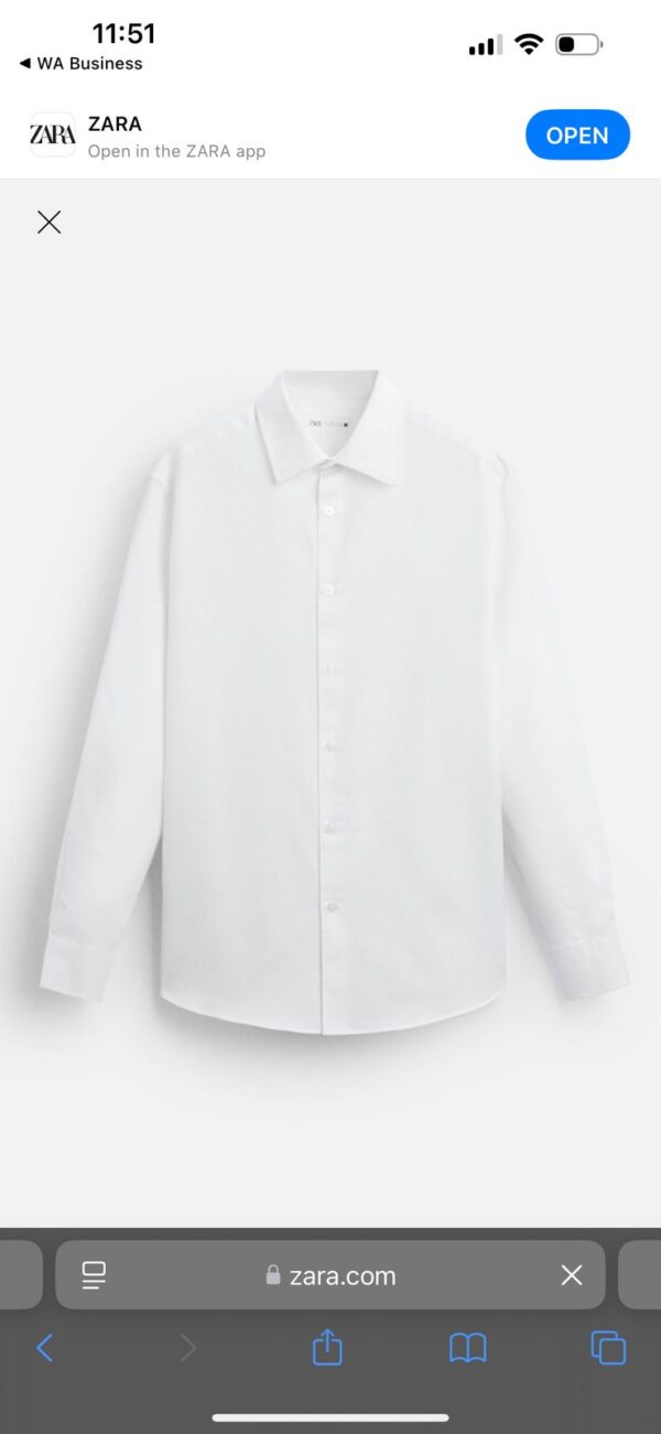 ZARA WHITE TEXTURE SHIRT - Image 2