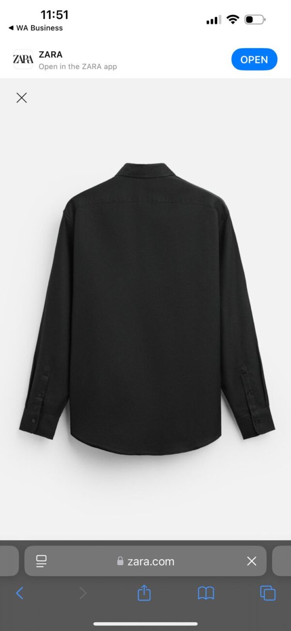 ZARA TEXTURE BLACK SHIRT - Image 2