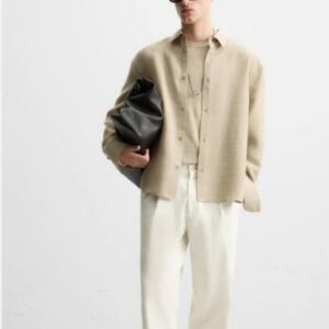 ZARA KHAKI TEXTURE SHIRT