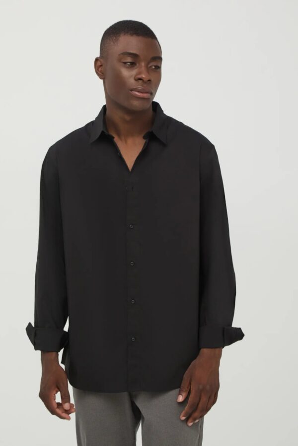ZARA POPLIN BLACK SHIRT - Image 2