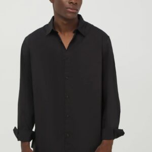 ZARA POPLIN BLACK SHIRT