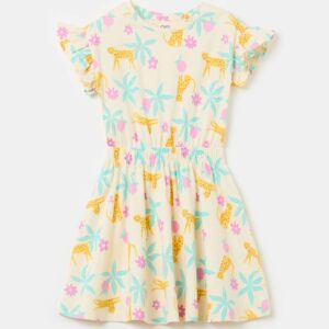 ovs yellow frock printed kids