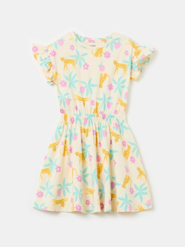 ovs yellow frock printed kids